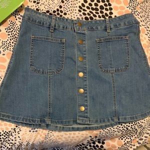 Front button down jean skirt